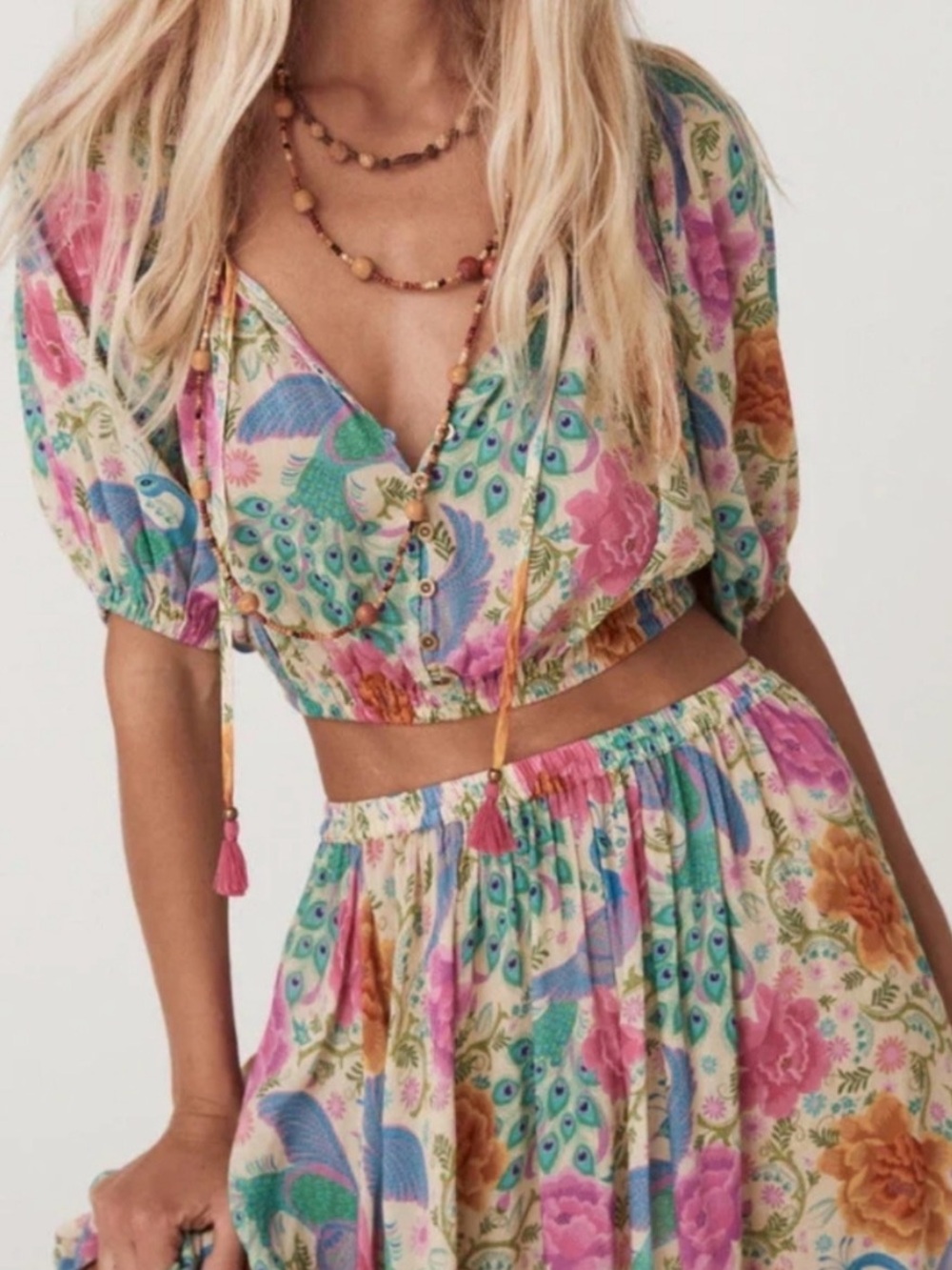 Spell Boheme Set: Maxi skirt and cropped blouse! NWT! Skirt size M/Blouse size S